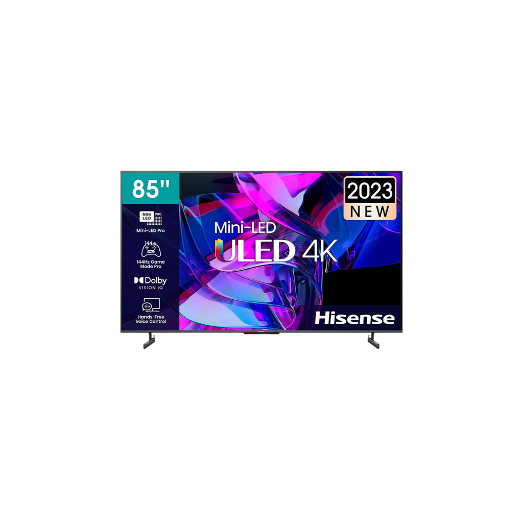 شاشة Hisense 85U7Q من هايـسنس تعتبر من الشاشات القوية ضمن فئة Mini-LED، وموجهة للأفلام والألعاب والرياضة مع توازن ممتاز بين الأداء والسعر. تأتي بحجم 85 بوصة مع تصميم نحيف وحواف صغيرة جدًا تعطي تجربة مشاهدة سينمائية داخل المنزل.