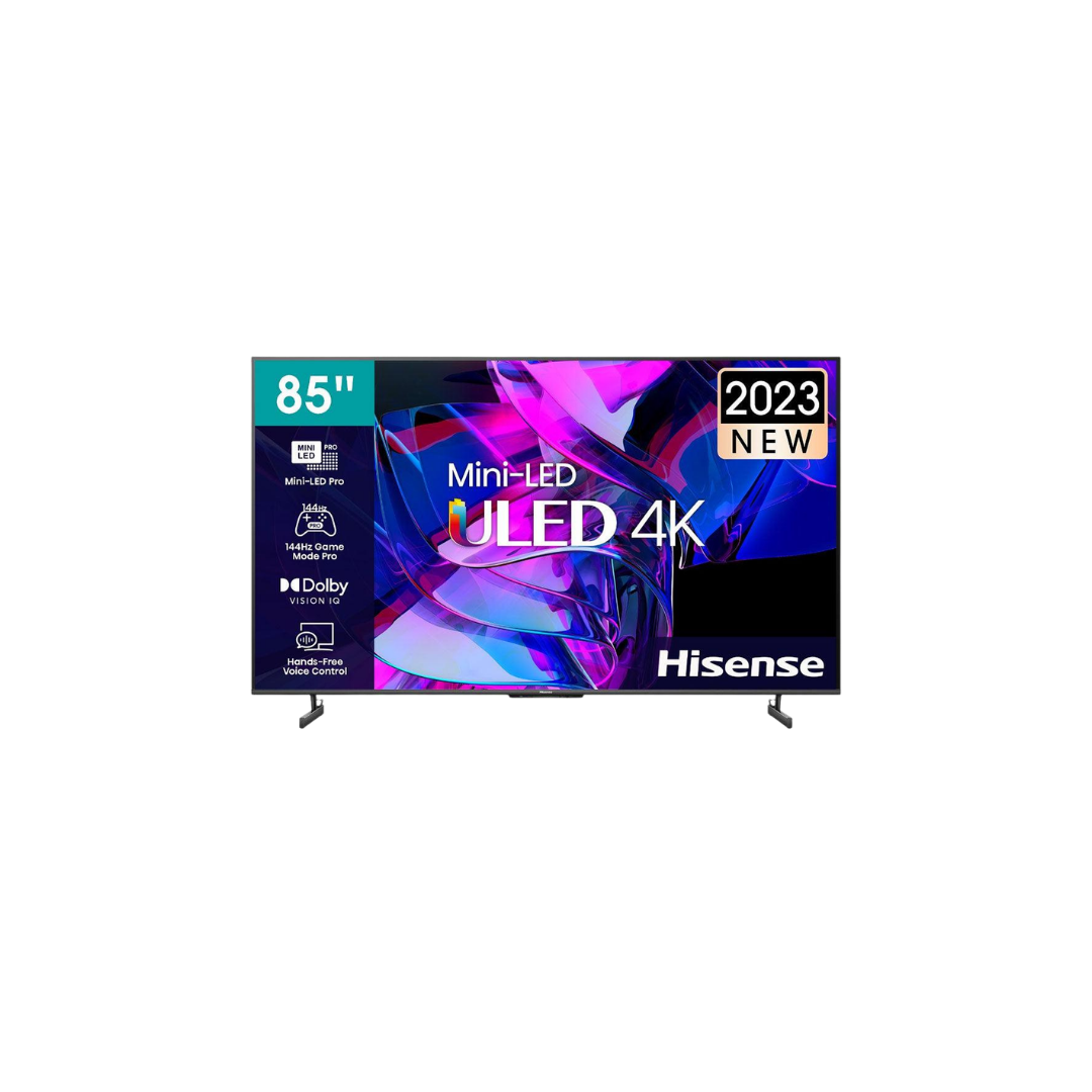 شاشة Hisense 85U7Q من هايـسنس تعتبر من الشاشات القوية ضمن فئة Mini-LED، وموجهة للأفلام والألعاب والرياضة مع توازن ممتاز بين الأداء والسعر. تأتي بحجم 85 بوصة مع تصميم نحيف وحواف صغيرة جدًا تعطي تجربة مشاهدة سينمائية داخل المنزل.