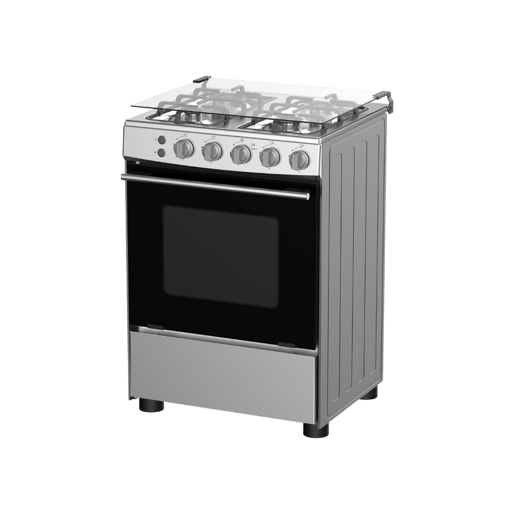 طباخ غاز هايسنس HFG60121X 60×60 – Gas Cooker / Cast Iron / إشعال يدوي مزدوج