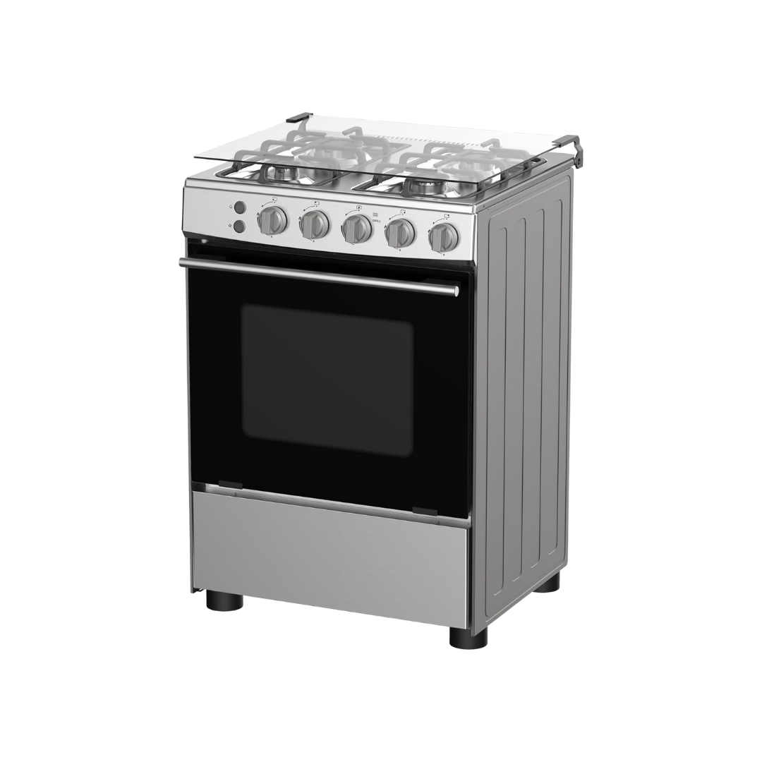 طباخ غاز هايسنس HFG60121X 60×60 – Gas Cooker / Cast Iron / إشعال يدوي مزدوج