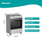 طباخ غاز هايسنس HFG60121X 60×60 – Gas Cooker / Cast Iron / إشعال يدوي مزدوج