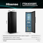 ثلاجة هايسنس RL5K480SBFE باب واحد – 11 قدم (أسود / إنفرتر / Pure Fit)