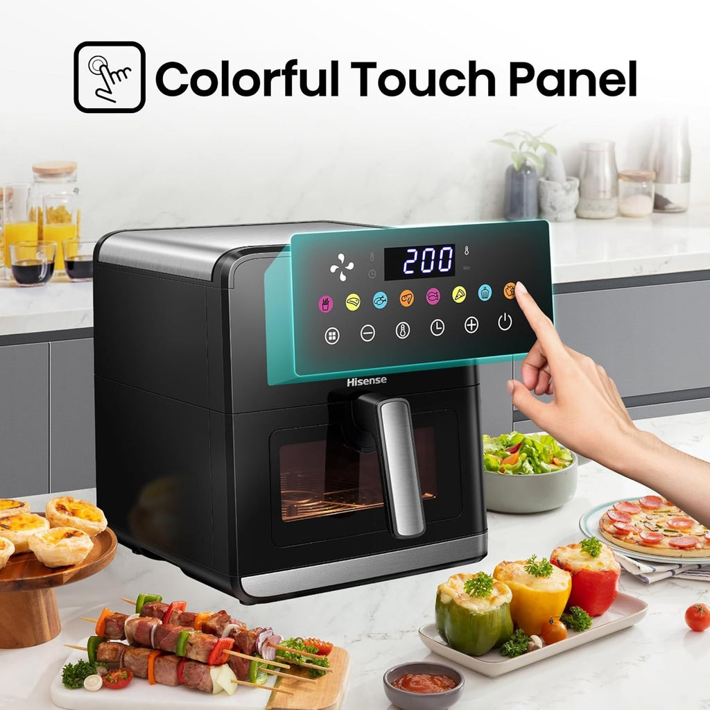 قلاية هوائية هايسنس H09AFBKS4S Black – Touch Control / 360° Air Circulation / نافذة شفافة / سعة 8 لتر