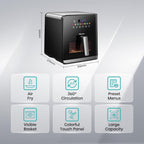قلاية هوائية هايسنس H09AFBKS4S Black – Touch Control / 360° Air Circulation / نافذة شفافة / سعة 8 لتر