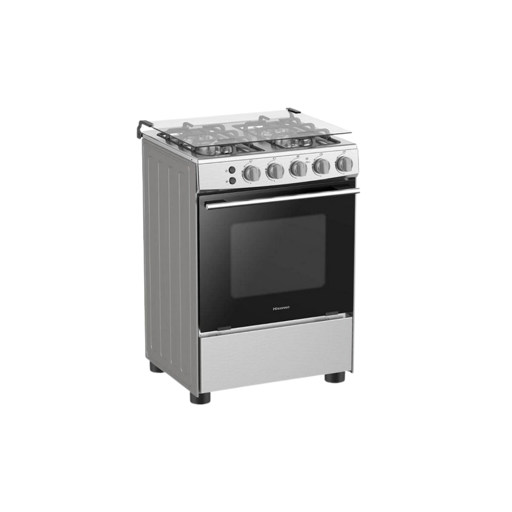 طباخ الغاز Hisense HFG60121X من هايـسنس هو جهاز مطبخ قائم (Freestanding) يجمع بين الفرن و4 عيون غاز، ومصمم للاستخدام المنزلي اليومي. يجي بقياس 60 سم وبهيكل ستانلس ستيل يعطيه شكل عملي ومتين داخل المطبخ.