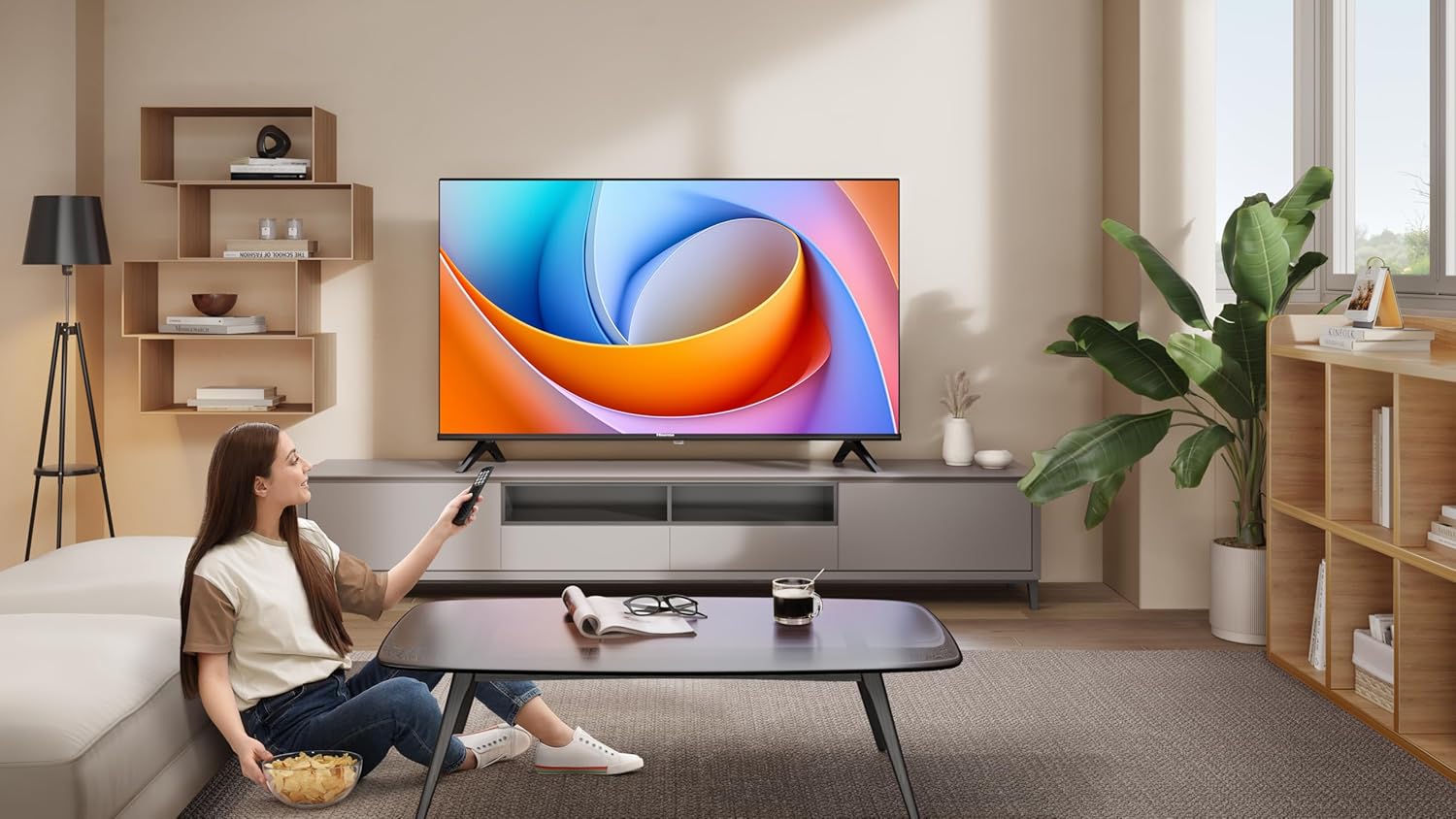 تلفزيون Hisense 32A4Q  تلفزيون ذكي بحجم 32 إنج من شركة Hisense، مناسب للغرف الصغيرة والمكاتب، ويشتغل بنظام VIDAA Smart TV مع دعم التطبيقات والواي فاي. يتميز بصورة HD وصوت Dolby Audio مع وضع ألعاب لتقليل التأخير أثناء اللعب.