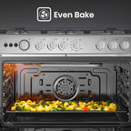 طباخ غاز هايسنس HFG90335RX 90×60 – Gas Cooker / Cast Iron / إشعال يدوي مزدوج / Rotisserie / Fan 90