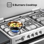 طباخ غاز هايسنس HFG90335RX 90×60 – Gas Cooker / Cast Iron / إشعال يدوي مزدوج / Rotisserie / Fan 90