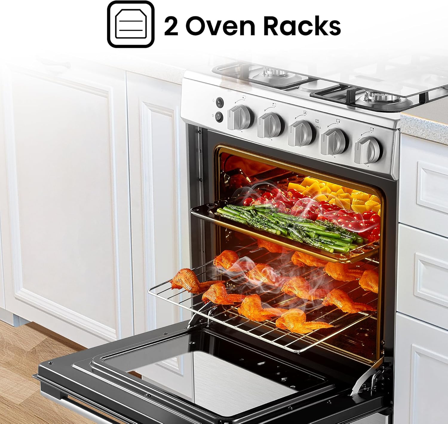 طباخ غاز هايسنس HFG60121X 60×60 – Gas Cooker / Cast Iron / إشعال يدوي مزدوج