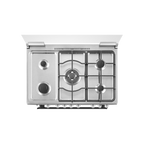 طباخ غاز هايسنس HFG90335RX 90×60 – Gas Cooker / Cast Iron / إشعال يدوي مزدوج / Rotisserie / Fan 90