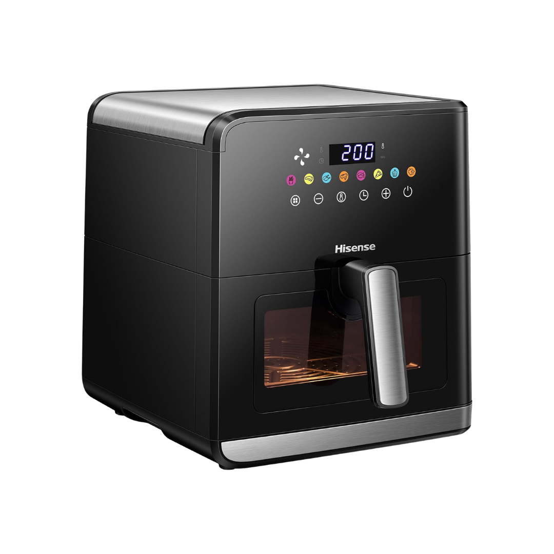 قلاية هوائية هايسنس H09AFBKS4S Black – Touch Control / 360° Air Circulation / نافذة شفافة / سعة 8 لتر