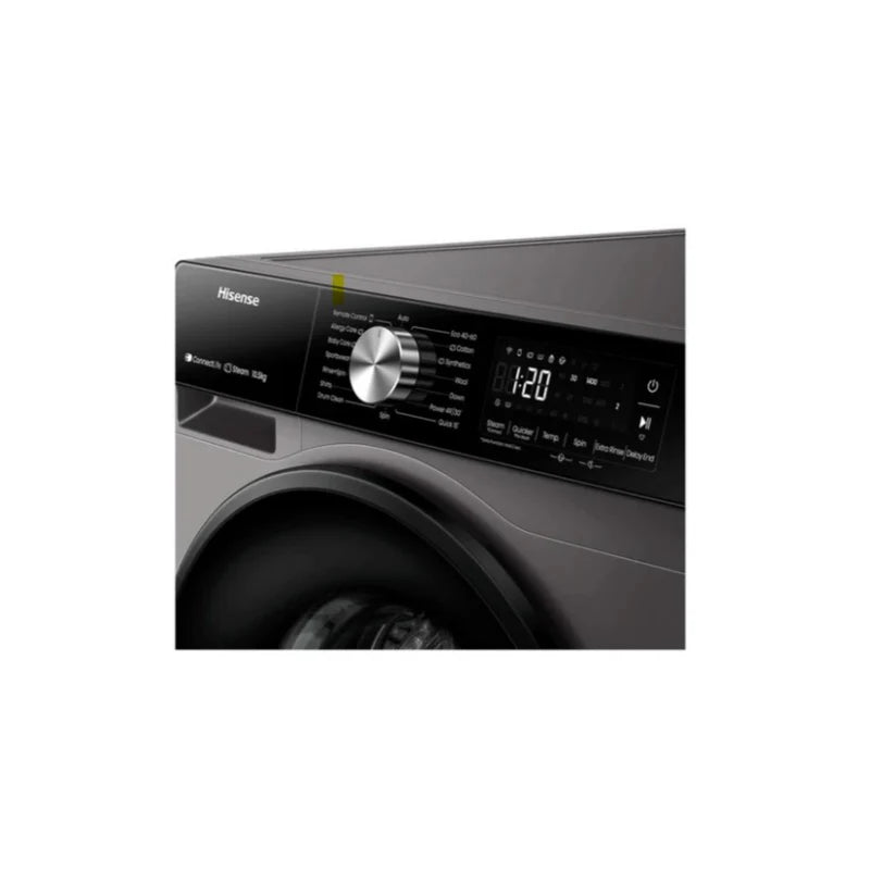 غسالة ملابس هايسنس WF3S1043BT White + Titanium إنفرتر 10.5 كجم مع بخار (1400 دورة/دقيقة)