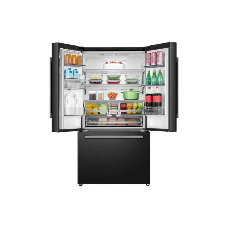 ثلاجة هايسنس RF820N4WBU فرنش 3 أبواب – 29 قدم (أسود إنفرتر / واي فاي / موزع ماء)