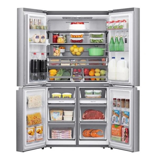 ثلاجة هايسنس RQ749N4ASU فرنش 4 أبواب – 26 قدم (فضي إنفرتر / موزع ماء / ثلاث مناطق تبريد)